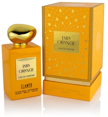 Eau de Parfum LARA ORANGE 100 ml – Parfum Floral et Fruité pour Femme – Notes Exotiques de Mangue, Fleur d’Oranger et Vanille – EL AMIR