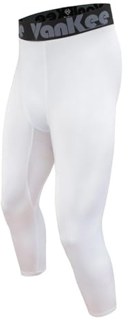 VanKee Pantalones de Hombre Compresión 3/4 para Diseño de Malla Transpirable Entrenamiento Leggings de Secado Rápido Pantalones de Chándal para Basketball Gym Fútbol