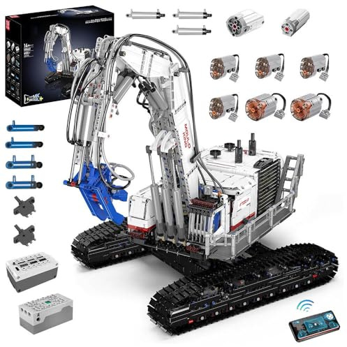 DOYAY Technik Raupen-Abbruchbagger, MK 17062, Technik Ferngesteuert Abbruchmaschine KIemmbausteine, Mit 8 Motoren, Pneumatik Set Modell Bausatz, 4195+ Teile