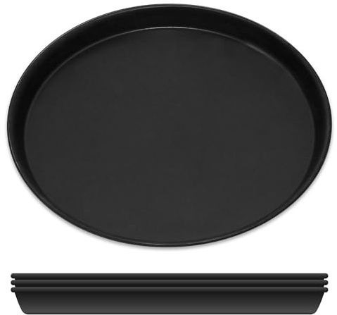 GRÄWE Pizza bakplåt, rund, pizzaplåt av blåplåt, värmebeständig upp till 400 °C, obelagd, tillverkad i Tyskland (set om 4, 24 cm)