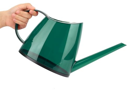 1.2L Regadera con Pico Largo, Regadera Transparente Casa de Riego de Olla, Moda Diseño con Mango Plantas Interior Flores Jardín (Verde)