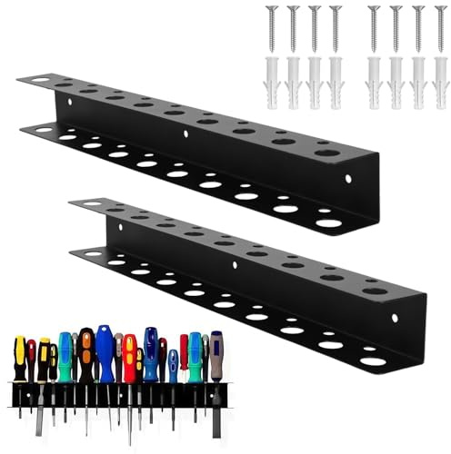 Niuny Organizador de Destornilladores 2Pcs Soporte para Destornilladores Porta Destornillador Soporte de Pared Para Herramientas Estante Para Destornilladore para Organizar El Taller Cobertizo Garaje
