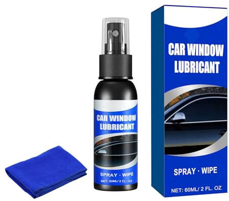 Uqezagpa 60ml Car Window Lubricants Door Glass Lifting Agent Strips Belt Seal Softening Agent With Cloth Window Track Cleaner Extend Service Life