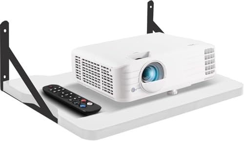 Projector Shelf,Router Wall Mount Floating Shelf,Projector Mount Rack Holder(White,16.5 x 11)