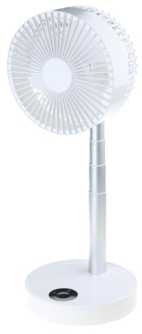 Ventilador de pie plegable recargable por USB, silencioso y portátil con control remoto y temporizador para dormitorio, oficina, camping, dormitorio, pequeño ventilador de pie de escritorio para uso