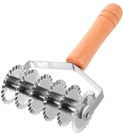 ROMISBABA Tagliapasta Rete Con Impugnatura in Legno Acciaio Antiruggine Cutter Per Impasti e Pasta Design Spaziatura Di Precisione Utensile Da Cucina Facile Da Pulire e Resistente