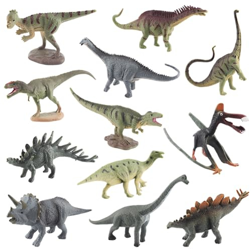 MIFKLMV Dinosaur Toys, 12 Pcs Dinosaurs Figure Set, Dinosaur Figurines Dino Toy Sets, Dinosaurs Toy for Kids for Boys Girls 3 Years and Up