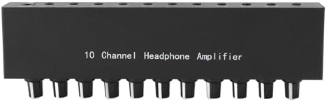 SENECESLI Ampli Casque 10 Canaux, Amplificateur Opérationnel à Faible Bruit, égaliseur Portable en Métal pour Producteurs de Musique, Ingénieurs de Studio [Son Cristallin, Noir]