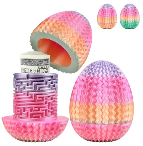 Rätselbox Labyrinth für Geld, Mystery Box für Geldgeschenke, 3D-Gedruckte Nervige Geschenkbox für Geld Geschenk Geburtstag, Prank Artikel und Logikspiele für Erwachsene(Rosa)