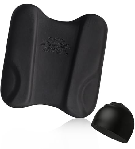 Pull Kick Schwimmbrett Kinder & Erwachsene, 2 in 1 Schwimmtrainingshilfe für Kinder zur Optimierung der Technik Wasserlage beim Schwimmtraining inklusive Schwarzer Badekappe
