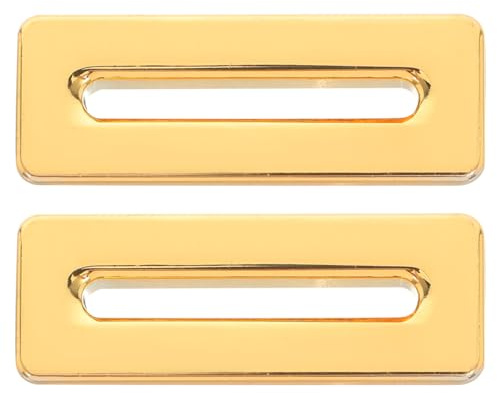 HORIALENCE Lot De 2 Bague De Trop-Plein Pour Lavabo Cache Trop Plein Doré Rectangulaire Insert D'Évier De Cuisine Et De Salle De Bain Accessoire De Salle De Bain Facile À Installer