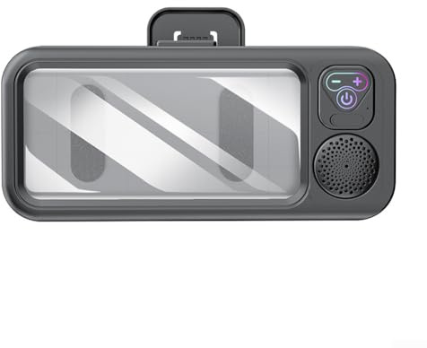 Supporto impermeabile per telefono da doccia con altoparlante Bluetooth, custodia touch screen per bagno, montaggio a parete ad angolo regolabile, batteria da 800 mAh, ricarica di tipo C (nero)