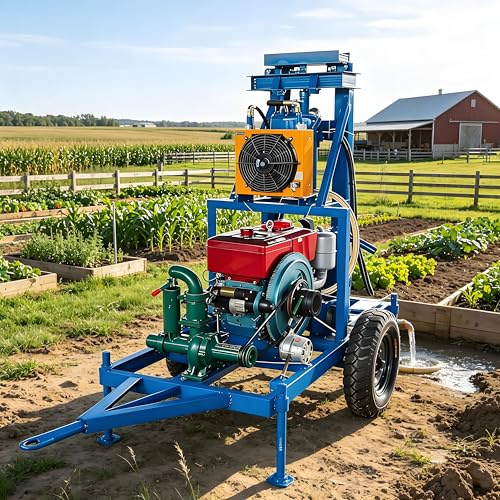 Mini plate-forme de forage portable pour puits d'eau, compacte, légère et économe en énergie pour les fermes, l'arrosage du bétail, les zones éloignées en extérieur et le bricolage résidentiel