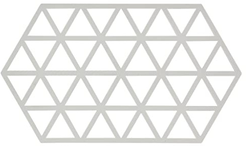 Zone Denmark Triangles Topfuntersetzer, Hitzebeständig bis 250 °C, Silikon Untersetzer, Dekorative Untersetzer für Töpfe und Pfannen, Spülmaschinenfest, 24 x 14 cm, Warm Grey (Grau)