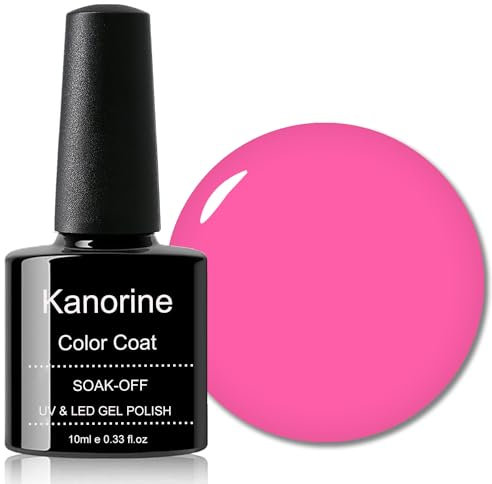 KANORINE Gel Polish Soak-Off UV/LED Gel Nail Polish Hot Pink Color Coat Gel Nail Varnish Nail Art TYPE 10ml