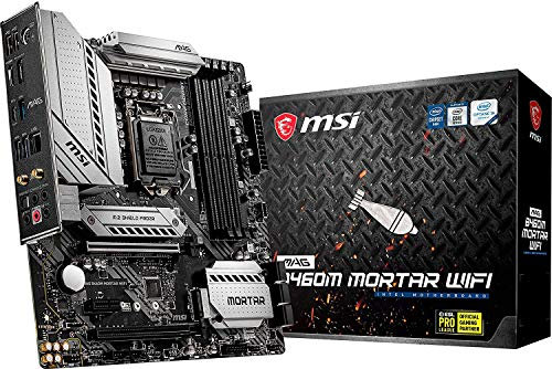 MSI - MAG B460M Mortar Wi-Fi - Scheda madre Arsenal Gaming (10th Gen Intel Core, LGA 1200 Socket, SLI/CF, doppio slot M.2, 2.5G LAN, Wi-Fi 6, DP/HDMI)