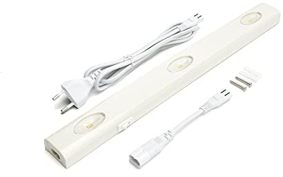 NCC-Licht LED Unterbauleuchte Limnos Weiß 40cm 3W 190lm Warmweiß 2900K verlängerbar mit Schalter