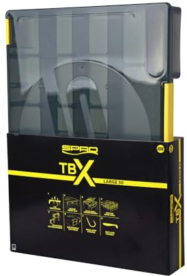 SPRO TBX Tacklebox & Werkzeugkiste - Robuster, wasserfester Kunststoff, versteckte Scharniere, flexible Fächer, modulare Größen - Perfekt für Angel- und DIY-Aktivitäten (Dark, 50L)