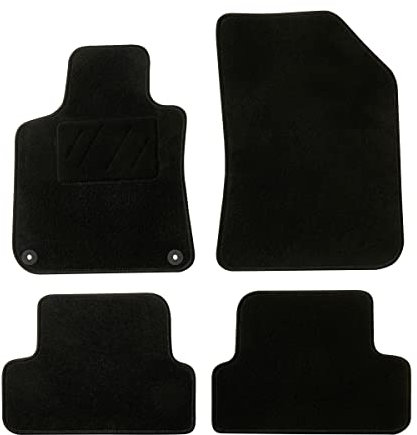DBS – Tapis de Voiture - sur Mesure pour Peugeot 308/308 SW (09/2007-08/2013) – Antidérapants avec Clips de Fixation – 4 Tapis Auto Avant/arrière – Moquette Noire