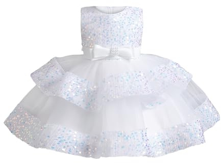 Miipat Baby Girl Dress Sequin Princess Dress Toddler Formal Birthday Party Wedding Pageant Gown Girls Dresses
