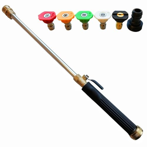 Upgraded 2024 Jet Nozzle Pressure Washer Sprayer Nozzle for Garden Hose into Power Washer Wand Hydro Hose Quick Connectors Includes 5 Different Nozzles and Garden Hose Attachment
