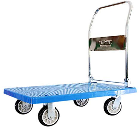 TETEOLALA Karren, Plattformwagen, Lager, Büro, Garten, Garage, Werkstatt, zusammenklappbar, robust, Flachbett, Transportwagen, Handwagen/a