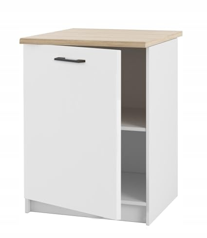 Küchenschrank mit Arbeitsplatte 60 cm - Unterbauschrank mit mattem Frontdesign -universell einsetzbar - inkl. Arbeitsplatte (Sonoma-Eiche) - einfache Selbstmontage