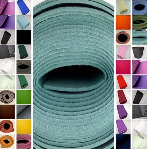 StoffBook 5mm Polyester Bastelfilz Stoff Meterware Dunkelmint – Stabiler Filzplatten Zum Nähen, Kleben, Basteln, DIY Taschen, Dekoration und Kinderprojekte - 45cm Breite - e354