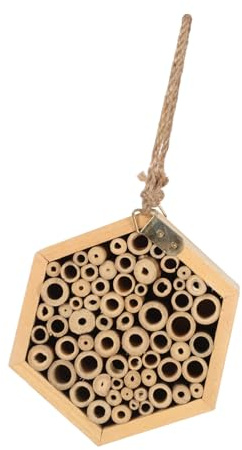 SEWOART Casa Per Insetti Legno Naturale Nido Per e Impollinatori Habitat Creativo Per Decorazione Esterni Rifugio Sostenibile Per La Biodiversità