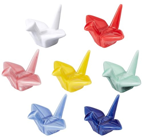 craspire Essstäbchenablage Im Origami Kranich Design 7 Farbe Essstäbchenhalter Aus Porzellan Chinesischer Stil Keramik Esslöffel Gabel Bürste Stiftständer Gestell Set Für Arbeitsplatten Geschirr
