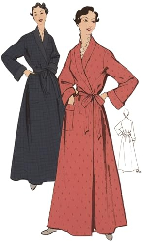 Schnittmuster aus den 1950er Jahren, Damen-Hausmantel, Morgenmantel, lange Robe - Brustumfang: 81cm