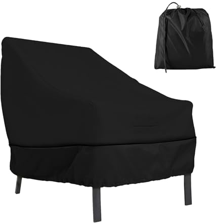 Housse de Chaise Empilable, 80 x 85 x 91cm Housse de Chaise de Jardin pour L'extérieur, pour les Chaises de Jardin et de Balcon, Noir
