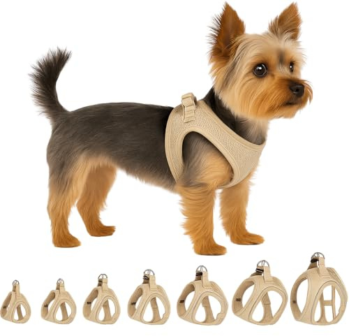Hundegeschirr - hundegeschirr kleine Hunde - XS - Flamingo Harness Step&Go Bento Beige