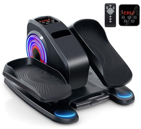 COSTWAY Mini Ellipsentrainer Untertisch, elektrischer Crosstrainer mit LED-Anzeige & Fernbedienung, Bewegungstrainer Stepper für Zuhause, tragbarer Pedaltrainer für Erwachsene, Senioren