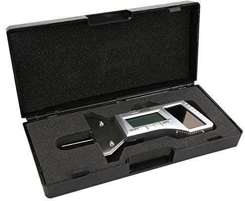 Telituny Misuratore di profondità per pneumatici, digitale, a energia solare, in acciaio inox, 0-25 mm, precisione 0,01 mm, ideale per pneumatici di auto e moto