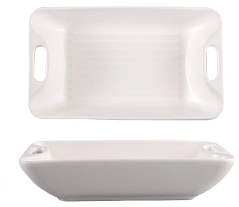 LYVQZPWLR Ceramic Oven Dishes, Baking Dishes For Oven, Small Lasagna Pan Set Of 2, 1000ml Ceramic Oven Dish, Rectangular Deep Baking Tray(Wit)