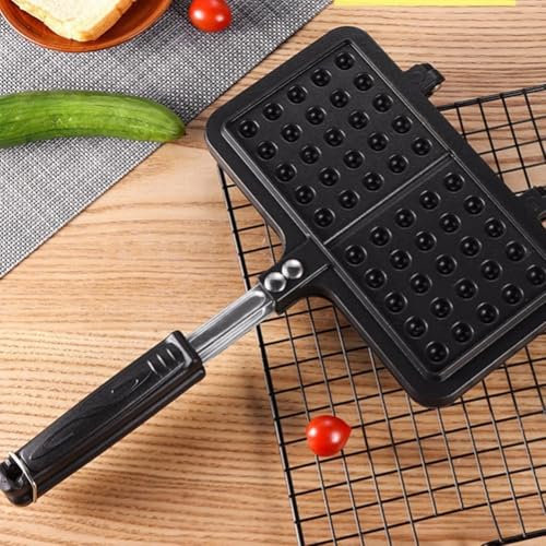 Entgoinggo Waffle Maker 3-in-1Gas Stove Rotary Waffle Maker Non-Stick Baking Tray,Snack Maker For Induction Cooker Kitchen Breakfast Appliance(Two-headed Waffle)