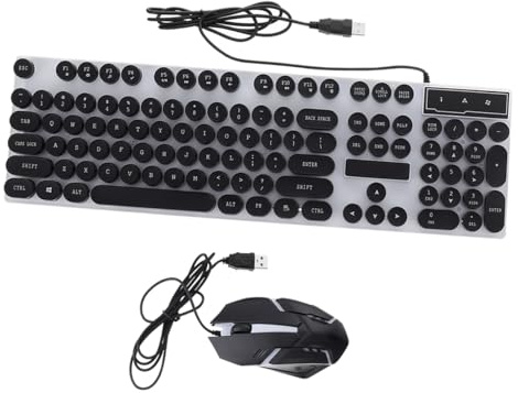 Ensemble Clavier et Souris de Jeu RGB 104 Touches Suspendu Abs Noir | Commande D’éclairage Touche, Clic Précis et Molette Antidérapante 3d, Structure Aérée Drainage