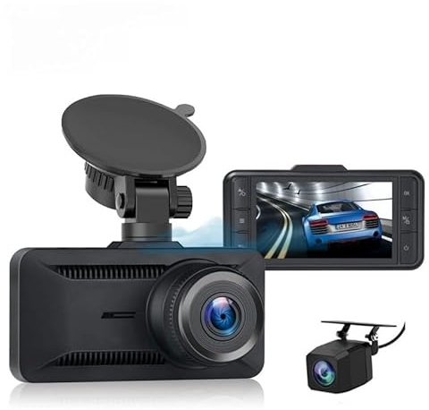 4K Dashcam Oryzon mit 3,94 Bildschirm/Vorne & hinten/Autokamera mit 170° Weitwinkelansicht/Nachtsicht/Parküberwachung/G-Sensor(+1080P + Autoladegerät)