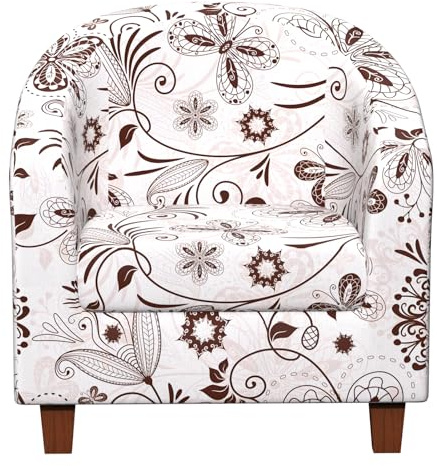 Gdmhy Club Chair Slipcover Printed 2 Piece Round Barrel Chair Cover Tub Armchair Covers with Elastic Bottom Chair Coverings Furniture Protector for Bar Counter