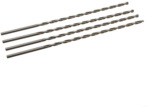 200mm Extra Long HSS Drill Bit Set 4 Pcs for Drilling in Metal, Wood, and PVC (4mm)