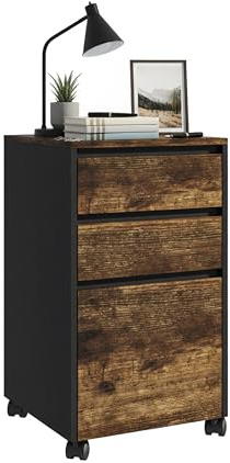 Relaxdays Rollcontainer, 3 Schubladen, Hängeregister, HxBxT: 70 x 40 x 40 cm, Aktenschrank auf Rollen, Farbwahl | HxBxT: 70 x 40 x 40 cm, Aktenschrank auf Rollen