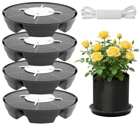 jiejack 4 stycken underlägg blomkruka, blomkruka underlägg, växtunderlägg, 30 cm automatiskt bevattningssystem för krukväxter tygkruka dekorativa trädgårdar