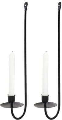 da parete in metallo, 40 x 14 x 2,5 cm, coppia di supporti a pilastro, applique da parete a lume di candela, infissi per casa colonica, arredamento rustico per camera da, soggiorno