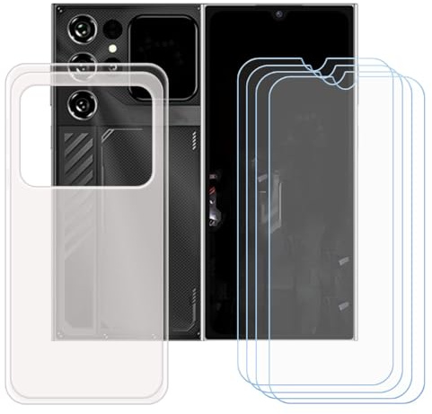 CongJiaLingXi Funda para Oukitel C62 GT (6.88) + Screen Protector, Translúcido Suave Silicona Caso + [4 Piezas] Cristal Templado Film Vidrio.