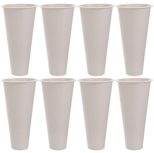 STOBAZA 8 Piezas Jarrón y Limpieza Fácil Blanco para Cementerio Conmemorativo de Plástico Base Antideslizante Adecuado para Adornos Funerarios en Tumbas y Entierros