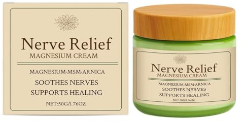 Crema de alivio calmante con MSM y árnica Crema de fórmula calmante para los nervios para relajación y comodidad muscular Cremas tópicas de rápida absorción para uso diario, 1.76 oz