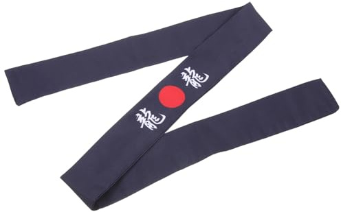 OKUMEYR Fascia per Chioma da Karate Riutilizzabile in Cotone Blu Traspirante e Assorbe Sudore per Cucina e Sport Stile Giapponese