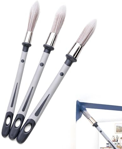 3PCs Small Paint Brushes for Walls & Decorating, Fine Edge Trim Brush Set for Baseboards, Corners & Narrow Areas, Touch Up Paintbrush for Smooth Finish