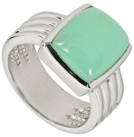 LA LUNA Design Damen-Ring Sterling-Silber 925 rhodiniert Chrysopras RW16